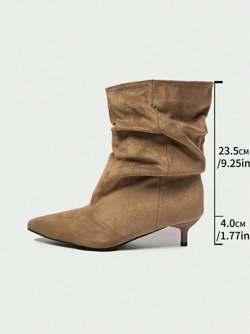 Khaki Boho Women's Pleated heeled Boots